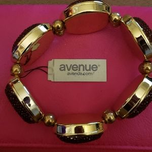 Plus Size Gold & Druzy Stretch Braclet